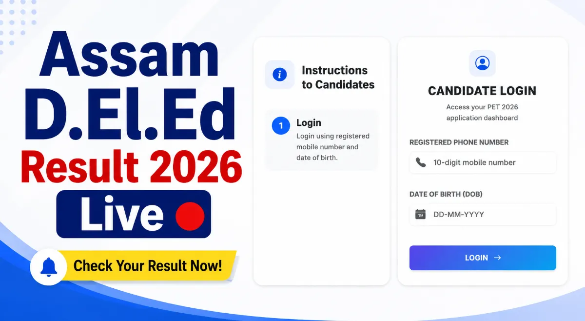 Assam D.El.Ed Result 2026