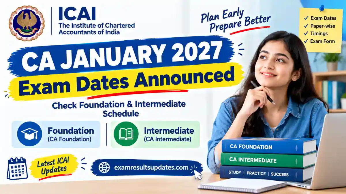ICAI CA January 2027 Exam Dates Announced