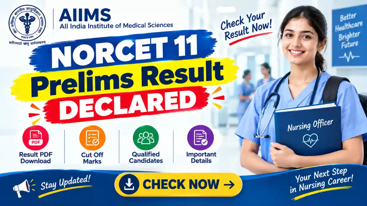 NORCET 11 Prelims Result 2026 OUT