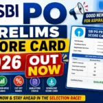 SBI PO Prelims Score Card 2026