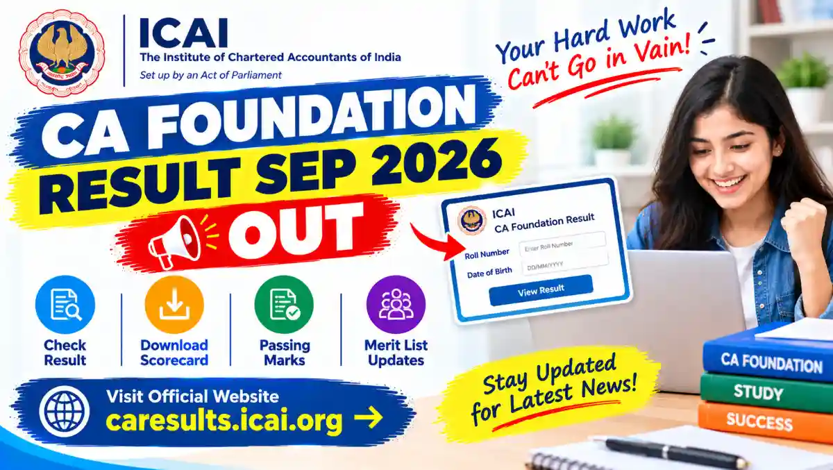 CA Foundation Sep 2026 Result Out
