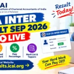 CA Inter Result Sep 2026 LIVE