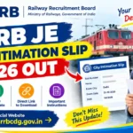 RRB JE City Intimation Slip 2026 Out